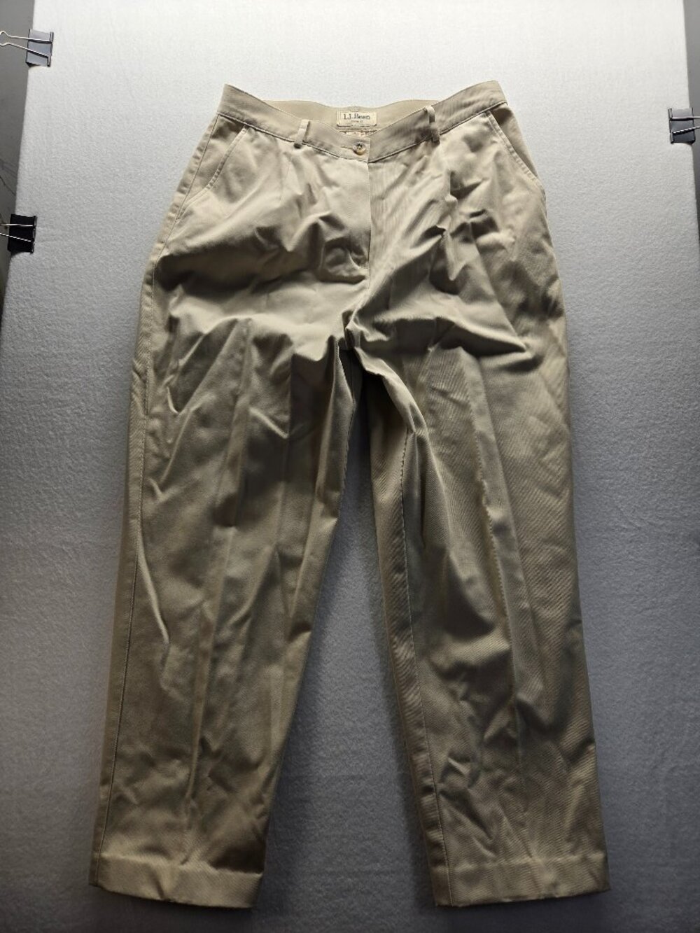 L.L.Bean Original Fit Women’s 14 Petite Khaki Chino Pants 100% Cotton